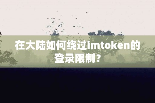 在大陆如何绕过imtoken的登录限制？