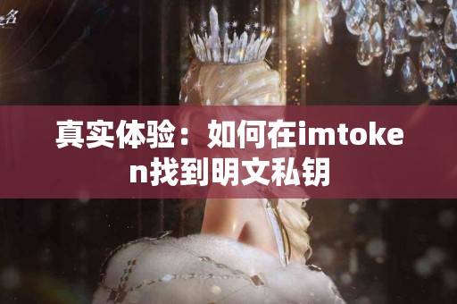 真实体验：如何在imtoken找到明文私钥