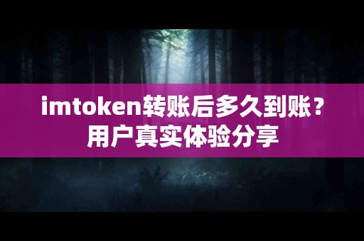 imtoken转账后多久到账？用户真实体验分享