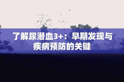 了解尿潜血3+：早期发现与疾病预防的关键